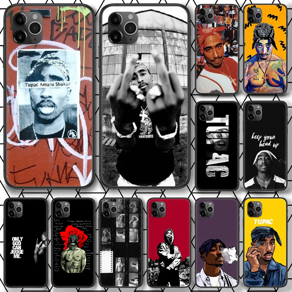 Чехол Tupac для iPhone 4 4s 5 5S SE 5C 6 6S 7 8 Plus X XS XR 11 12 Mini Pro Max 2020 черный с рисунком | Мобильные