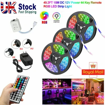 

LED Strip Lights 10-15M 3528 RGB Dimmable TV Back Lighting+DC 12V Remote Control