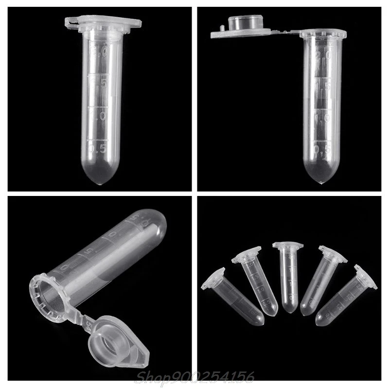 100Pcs 2ml/5ml Clear Plastic Vials Container Centrifuge Tubes Vials Sample Lab Container S23 20