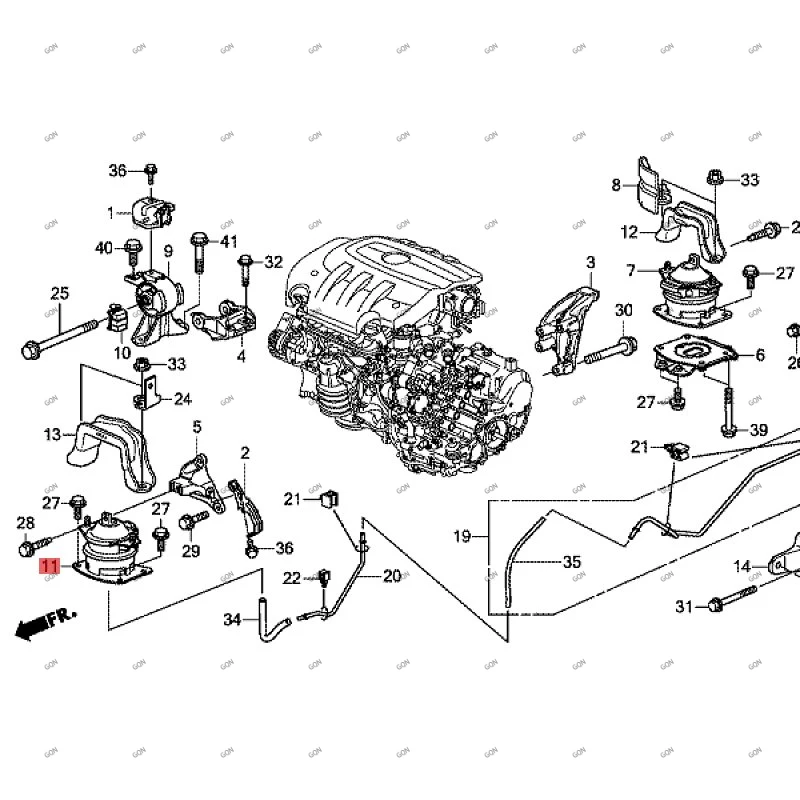 

Car Engine bracket glue Torsion bar Engine control lever Gearbox Foot Glue hon daa cur aEngine Mounting Glue