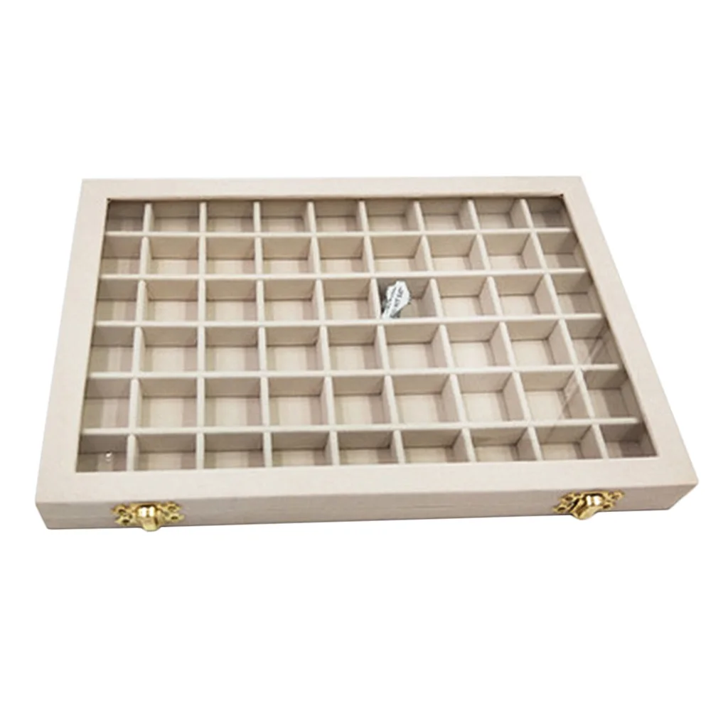 Wood Velvet Jewelry Display Tray Box Earring Diamond Bead Storage Organizer Case Wood Velvet Jewelry Display Tray Box Earring Diamond Bead Storage Organizer Case