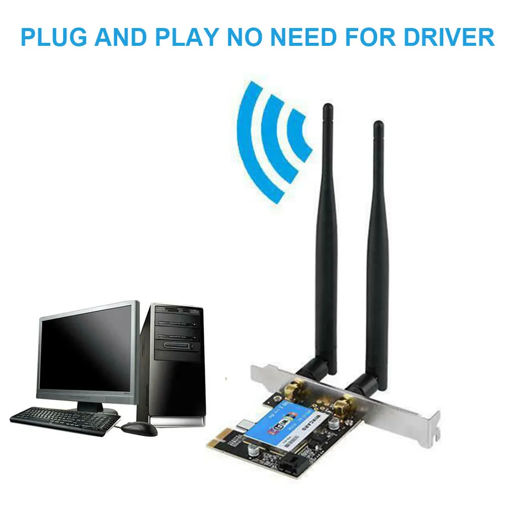 2,4 5G 433M сетевая карта передачи быстрая Беспроводная офисная PCI-e домашняя Bluetooth wifi Высокая совместимость настольных ПК антенны