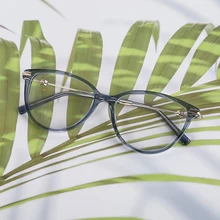 

NatuweCo TR Metal Mixed Optical Frames Unisex Fashion Eyeglasses Prescription Eyewear Myopia Hyperopia Spectacles Dark Blue