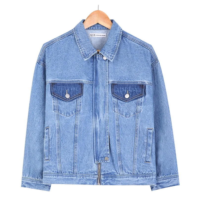 LEIJIJEANS, большой размер, женская джинсовая куртка, подходящая по цвету, с карманами, крутая джинсовая одежда, Молодежная, жизненная, новая, осенняя, джинсовая - Цвет: blue 9155
