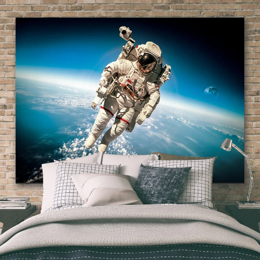 Гобелены с астронавтом настенный гобелен богемный в стиле хиппи сказочный