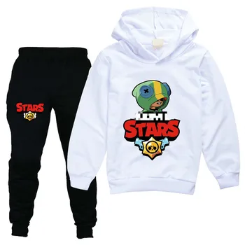 

Star Boys Fashion Cartoon Sweatshirt Shooting Game Brawlings Long Sleeve Hoodie+Pant Suit toddler girl winter clothes