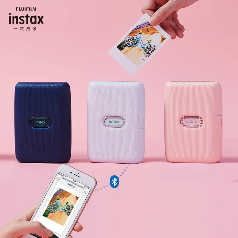 Fuji impresora de fotos para teléfono móvil instax mini, conexión  Bluetooth, imagen de una sola vez, portátil|Cámara para largometrajes| -  AliExpress