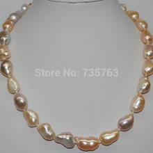 001387 натуральный редкий многоцветный 11*18 мм барокко культивированный пресноводный жемчужное ожерелье