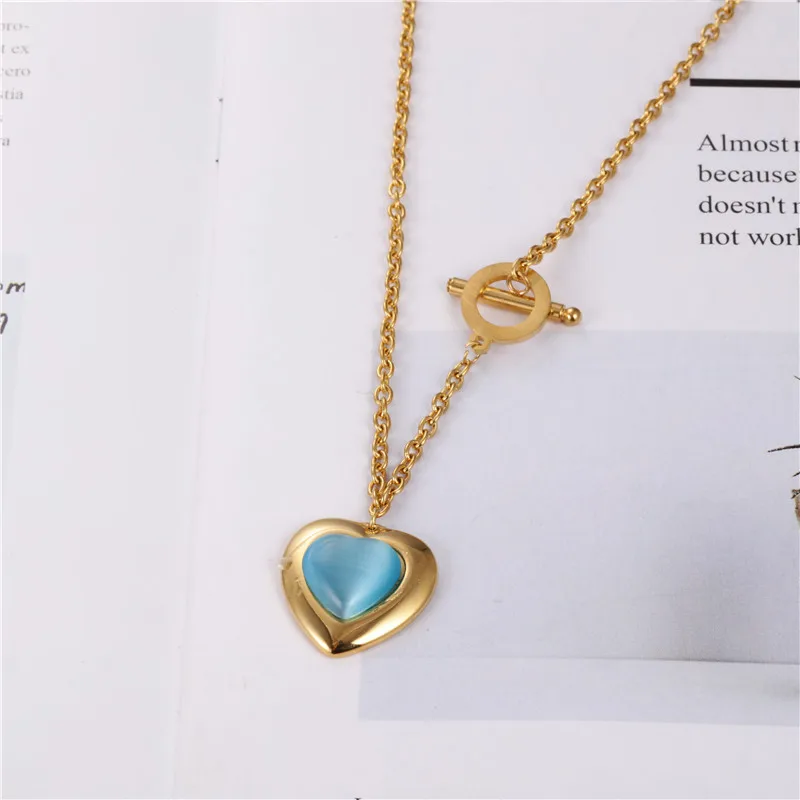 XUANHUA Ювелирные наборы из нержавеющей стали опал сердце ожерелье серьги браслет набор модные ювелирные изделия Аксессуары