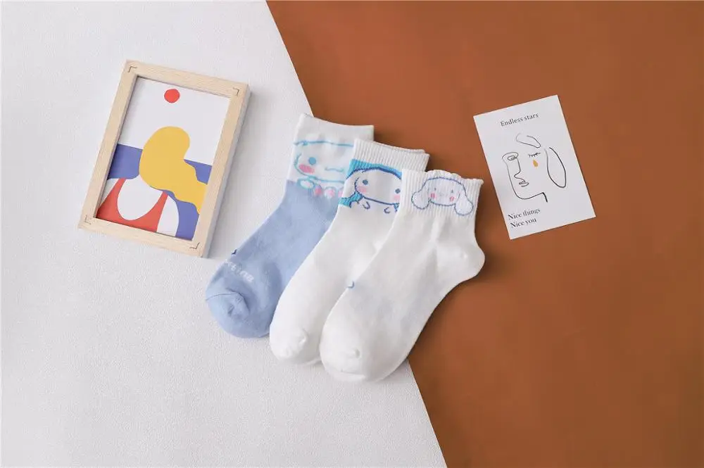 Женские носки в японском и корейском стиле Милые хлопковые с героями