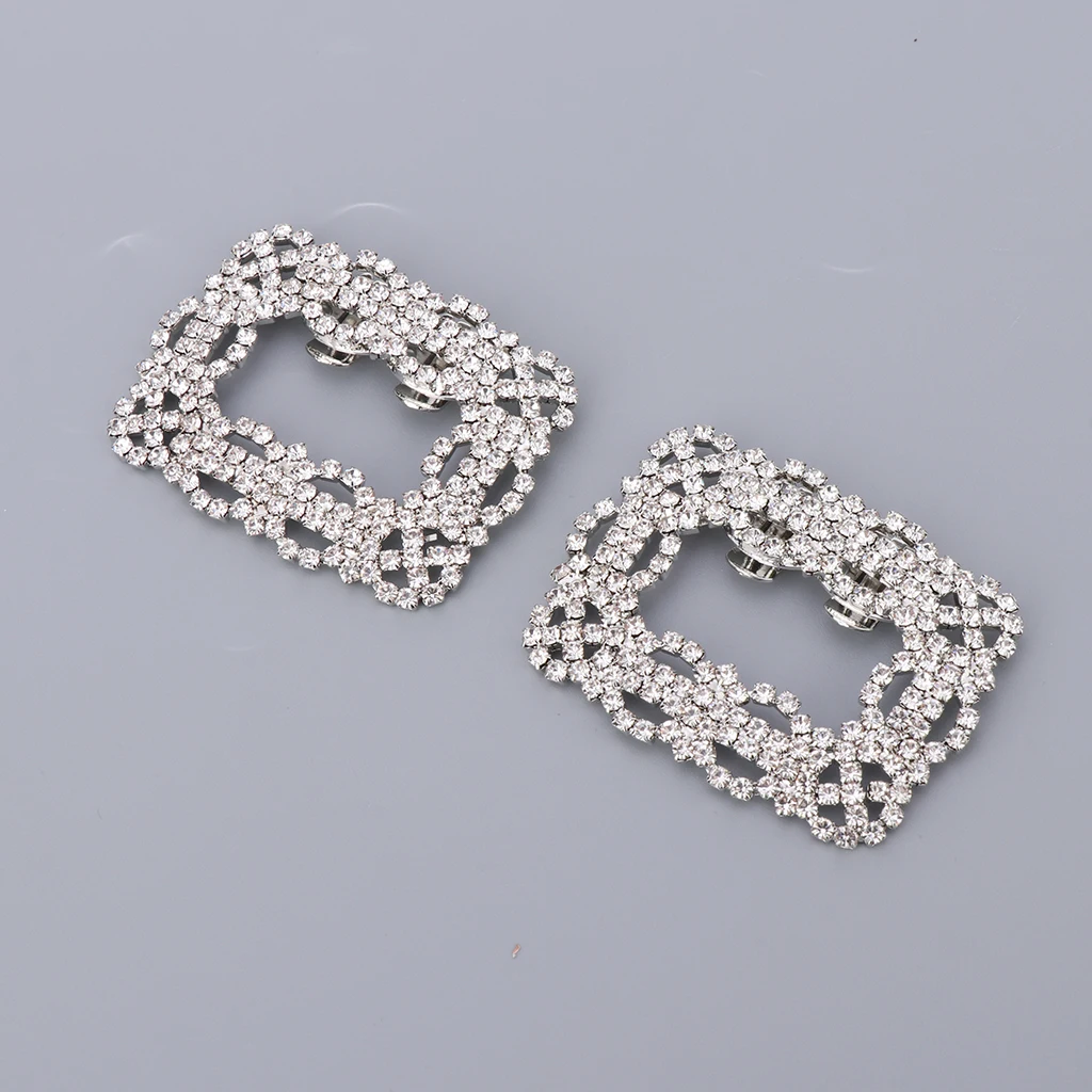 2pcs Vintage Crystal Sparkle Shoe Clips Buckles Wedding Bridal  Decorations Shoes Clips Bridal Wedding Party Shoes Accessories