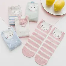 5 пар носков; Комплект рождественских носков harajuku calcetines mujer; носки с рисунками животных; осенние модные милые хлопковые носки