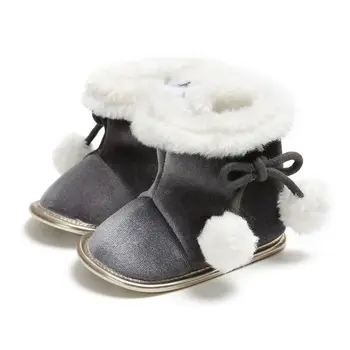 

Baby Winter Shoes Boots Infants Warm Shoes Faux Wool Girls Baby Booties Sheepskin Boy Baby Boots Newborn Shoes with Ball