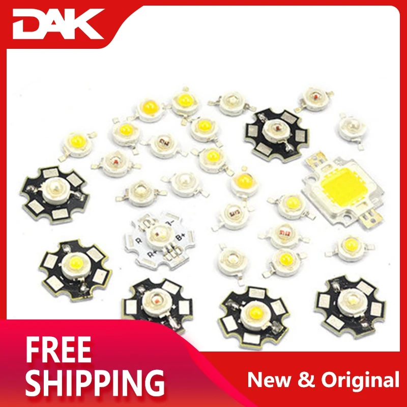 

5PCS=5Colours LED Diode Kit 1 Watt High Power Light-Emitting-Diodes White/Yellow/Red/Blue/Emerald gree