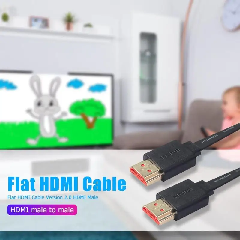 Высокоскоростной плоский кабель HDMI шнур поддерживает разрешение 4K x 2K ультра легкий для ТВ компьютера телеприставка HDTV ЖК-дисплей проектор