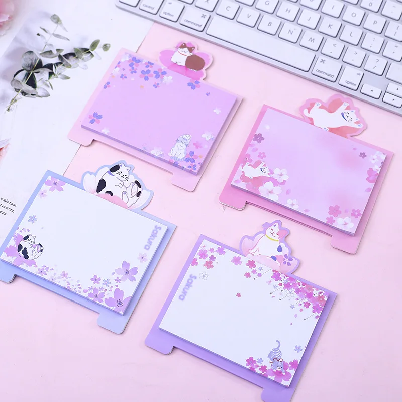

Cherry Sakura Active Cat Vertical Tape Memo Pad N Times Sticky Notes Escolar Papelaria School Supply Bookmark Label