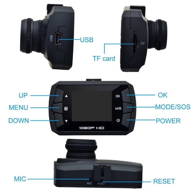 1," ips экран DVR ночного видения светодиодный Автомобильный видеорегистратор 140 градусов широкоугольная Автомобильная камера Мини Дизайн Full HD 1080P видеорегистратор Recorde 7801
