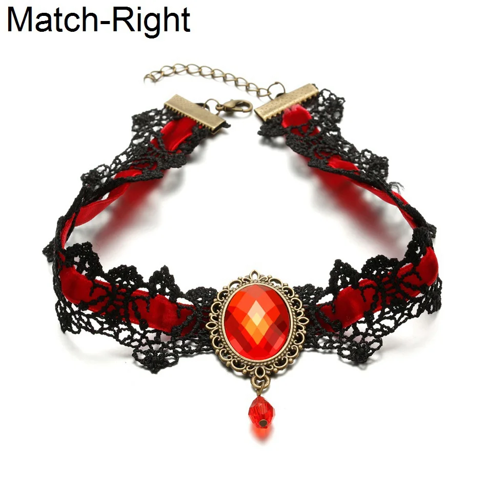 Женские кружевные ожерелья и подвески Match-Right готическое ожерелье-чокер черного