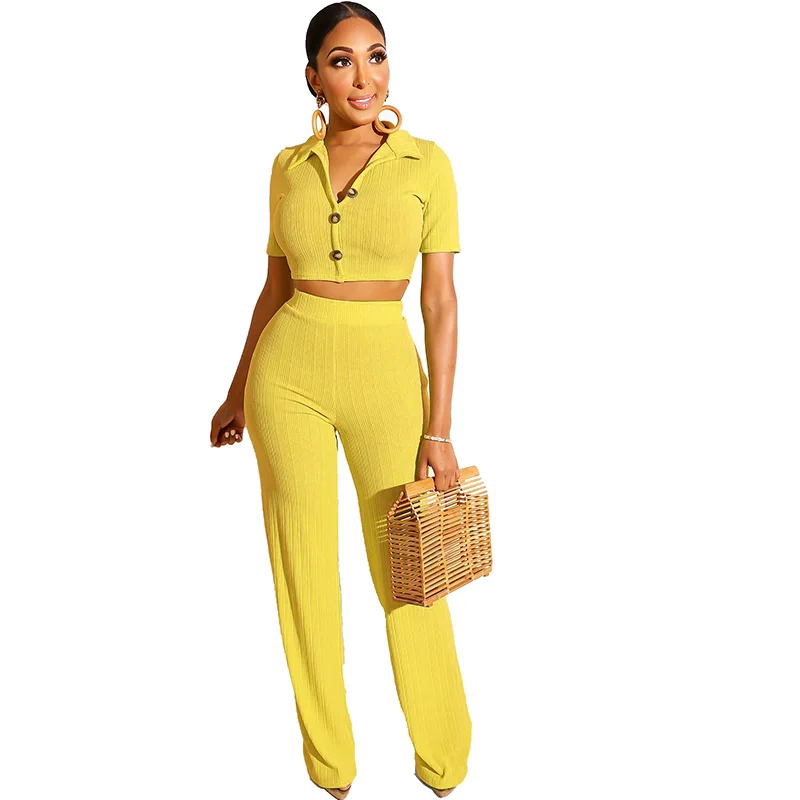 Женский вязаный комплект из двух предметов: Топ и штаны летние женские