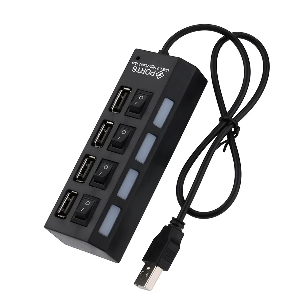 4 Порты и разъёмы Usb 2,0 концентратор вкл/выкл кнопка+ Dc Мощность Кабель-адаптер для портативных ПК Новая Коллекция#20191015