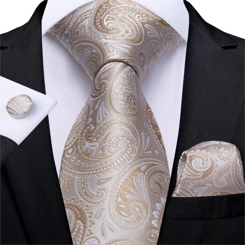 MJ-7248 DiBanGu дизайнерские 18 цветов белые Серебристые мужские галстуки Hanky запонки набор шелковых галстуков для мужчин свадебные вечерние деловые мужские галстуки - Цвет: MJ-7248