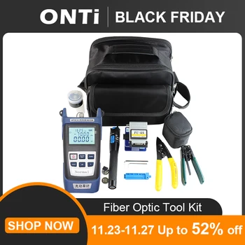 Best 12pcs/Set Fiber Optic FTTH Tool Kit With Optical Power Meter 30km Visual Fault Locator FC-6S Fiber Cleaver Cable Wire Stripper