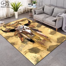 Черный индейский Lakota Skull buffalo soldier ковры мягкие фланелевые 3D коврики с принтом коврики противоскользящие большой ковер-14