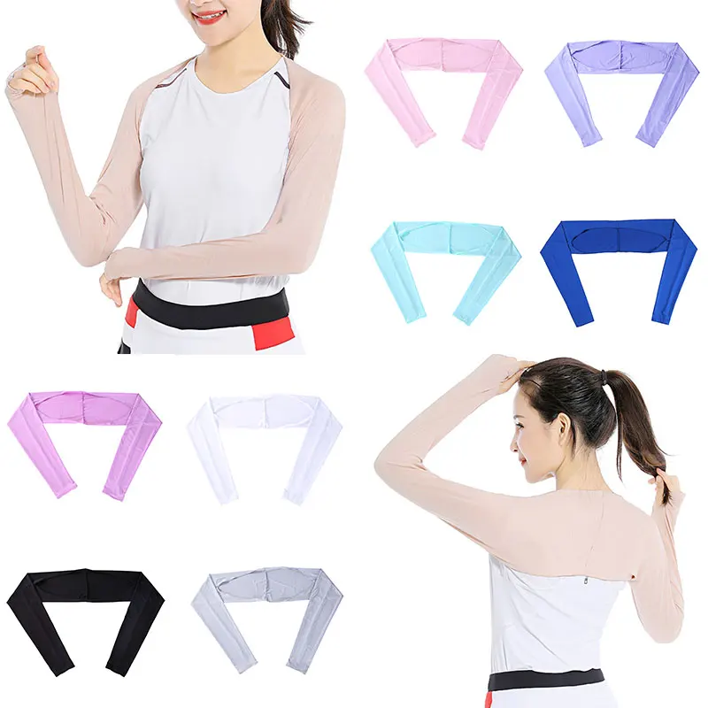 

Women Shawl Cuff Gloves Golf Shawl Sleeves Ice Silk Sunscreen Sleeves Summer UV Protection Clothing for Outdoor Activity