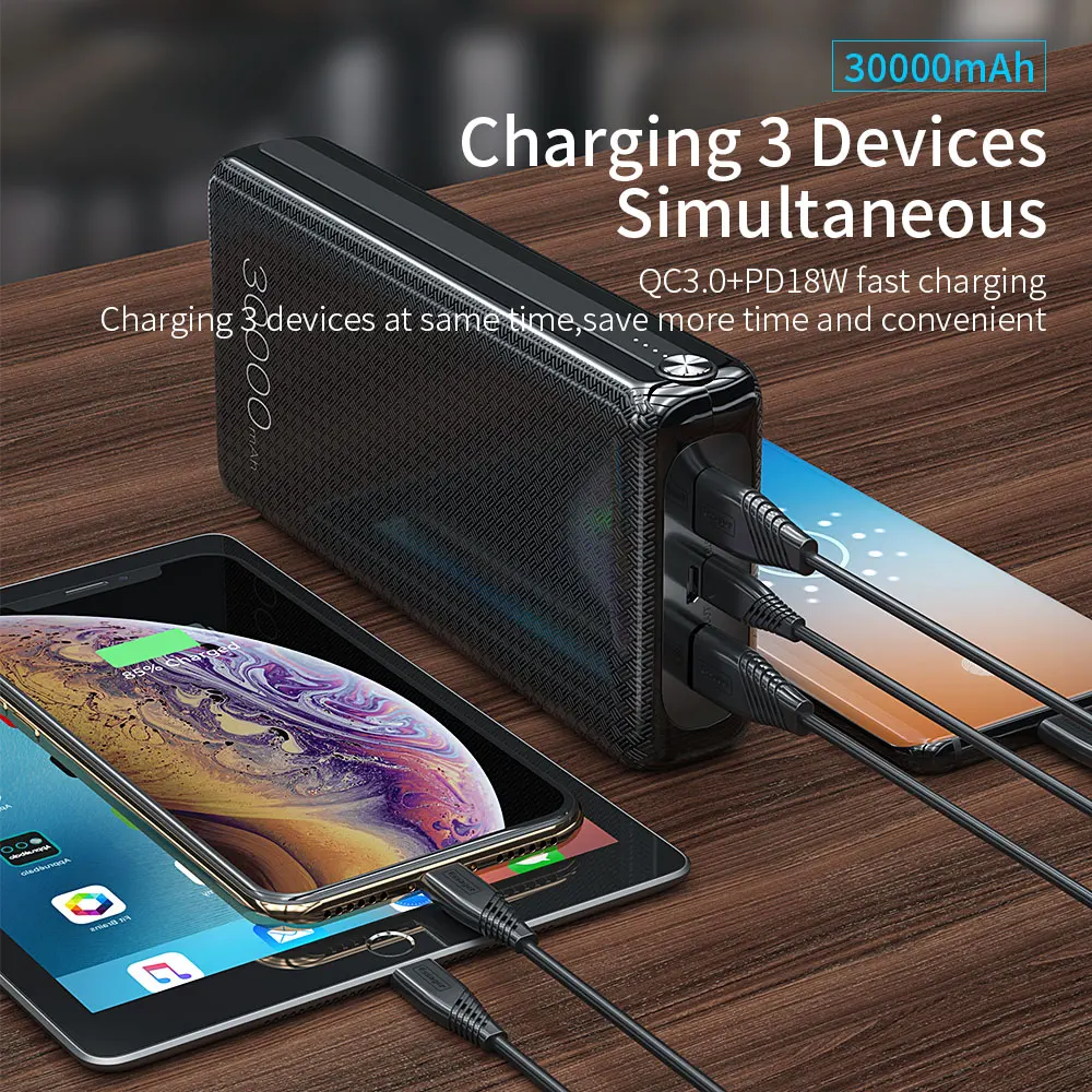 Дешево Essager 30000mAh power Bank Быстрая зарядка 3,0 PD USBC 30000 mah power bank для iPhone 11 Pro Max портативное Внешнее зарядное устройство