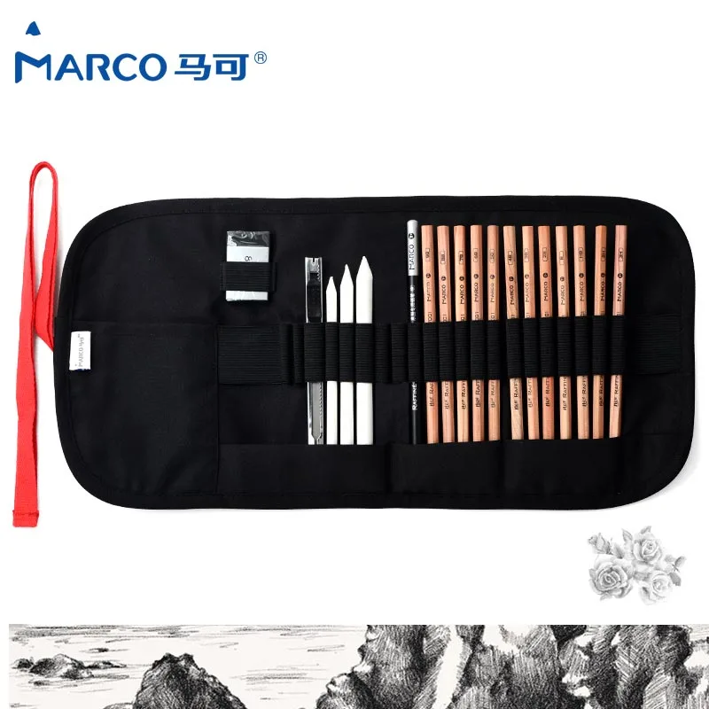 

Marco Safe Non-toxic Sketch Pencils Artist Professional Pencils Set for Write Drawing Art Supplies School Student Stationery