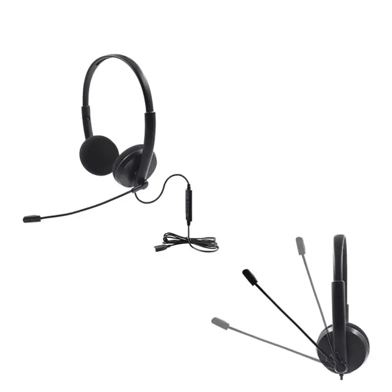 Call Center USB Headset Noise Cancelling Headset Headphone with Microphone Volume Control Function