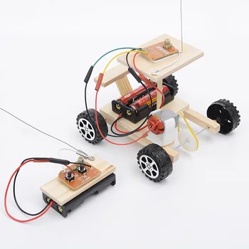 

1Set DIY Wireless RC Racing Model Kit Wood Kids Physical Science Experiments Toy Assembled Car High Quality Educational Toy