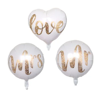 

50pcs 18inch Silver Rose Gold Mr Mrs Bride To Be Letter Aluminium Foil Balloons Wedding Valentine's Day Engaged Party Decoration