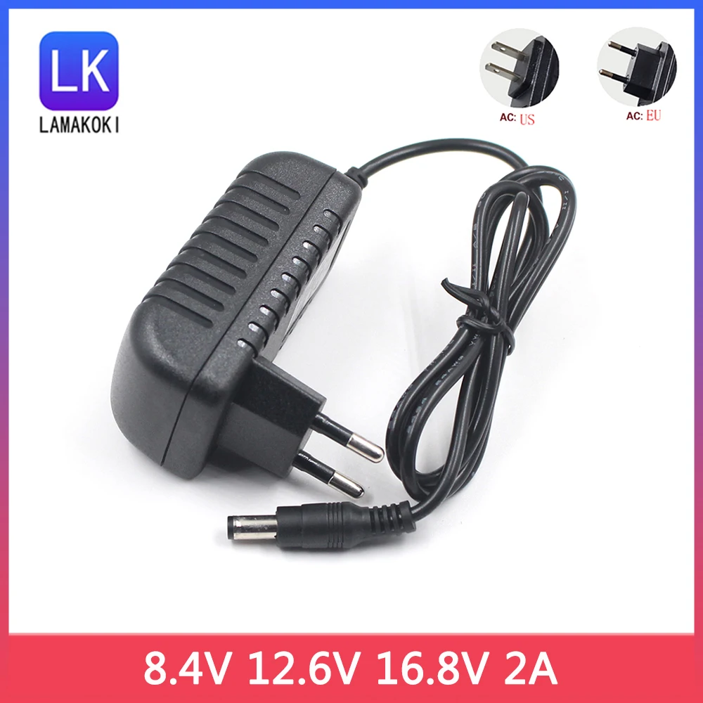 

DC 8.4V 12.6V 16.8V 2A 2000ma Adapter power AC 100-240V to Charger Transformer for 18650 Lithium Battery