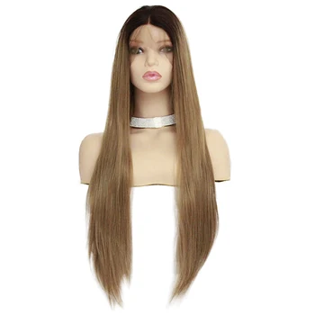 

26 Inch Fashion Synthetic Lace Front Wigs Resistant Full Wig Long Straight Hair for Cosplay Daily Party