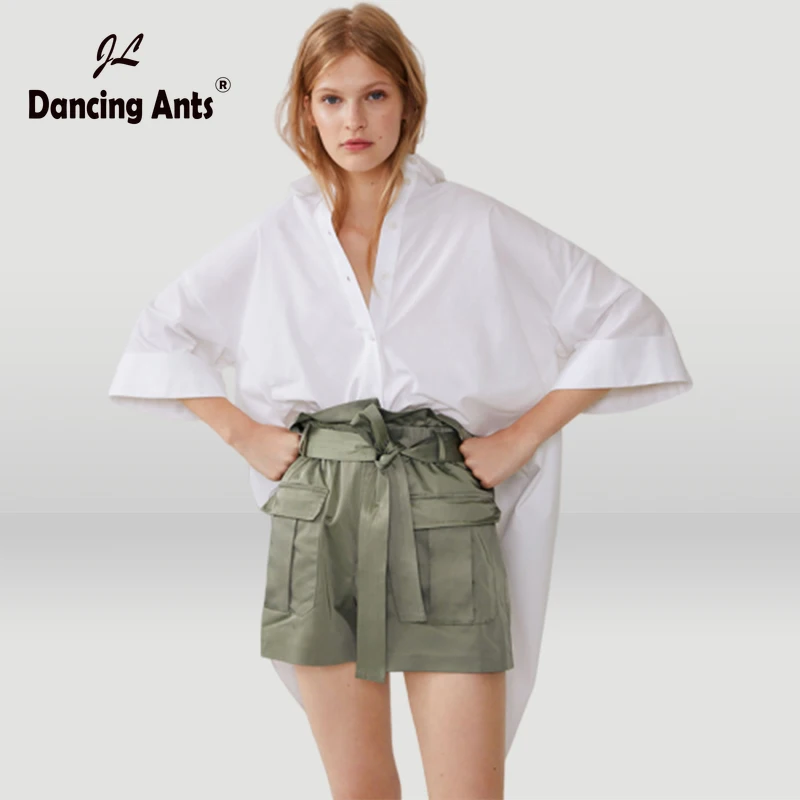 

Woman Shorts Plus Size High Waist Loose Short Trousers 2020 Fashion Drawstring Elastic Waist Pockets Streetwear Female Shorts