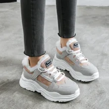 Shoes Winter Warm Platform Woman Snow Boots Plush Female Casual Sneakers Faux Suede Leather Female Snowboots Warm Shoes Fur