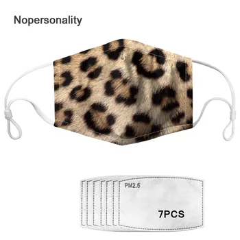

Nopersonality Leopard Print Unisex Mouth Mask with 7 Filters Face Mask Reusable Mouth Cover Face Masks Elastic Reusable mascaras