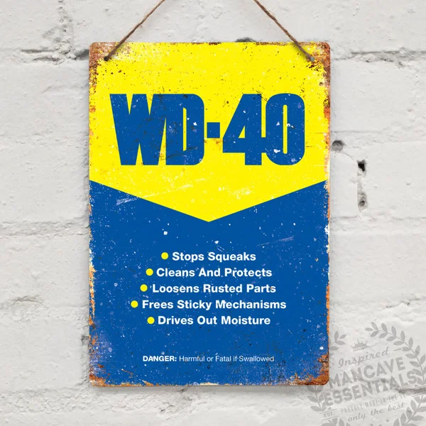 Wd40 Vintage Racing Shed Garage Tool Oil Tin Sign Metal Sign Metal Poster Metal Decor Metal Painting Wall Sticker Wall Sign
