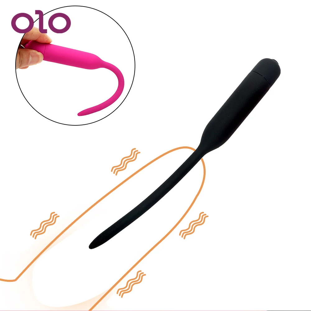 OLO Sex Sounds Catheters Urethral Plug 7.5 mm Vibrator dilators Penis Silicone Masturbator toys For men | Красота и здоровье
