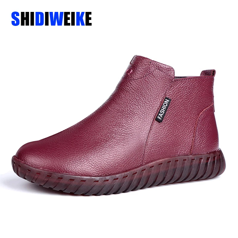 Zapatos mujer женские зимние ботинки из натуральной кожи ботильоны ручной работы на