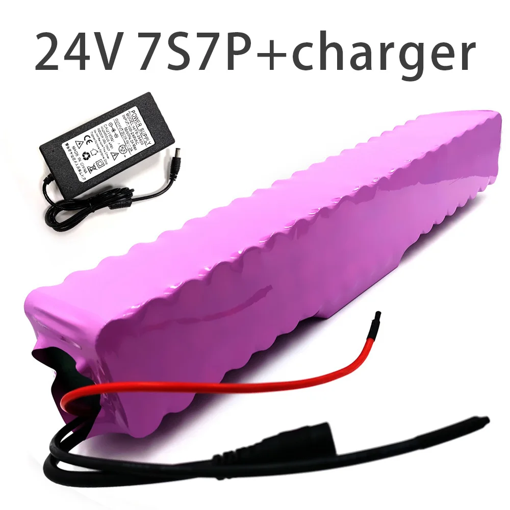 

With 5A charger 24.5Ah 7S7P 24V battery e-bike ebike electric bicycle Li-ion customizable 310x70x70mm