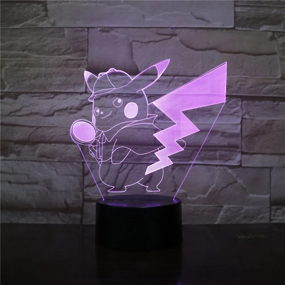 Современный светодиодный ночник с Пикачу, серия Pokemon 3D, светодиодный ночник для спальни, гостиной, Прямая поставка