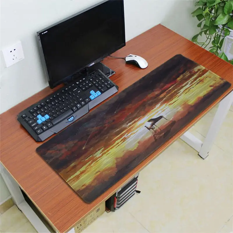 Lock Edge 40X90cm Персональный крутой модный коврик для мыши с клавиатурой в апреле, резиновый игровой коврик для мыши, Настольный коврик, резиновый компьютерный игровой коврик для мыши - Цвет: Lock Edge 40X90cm