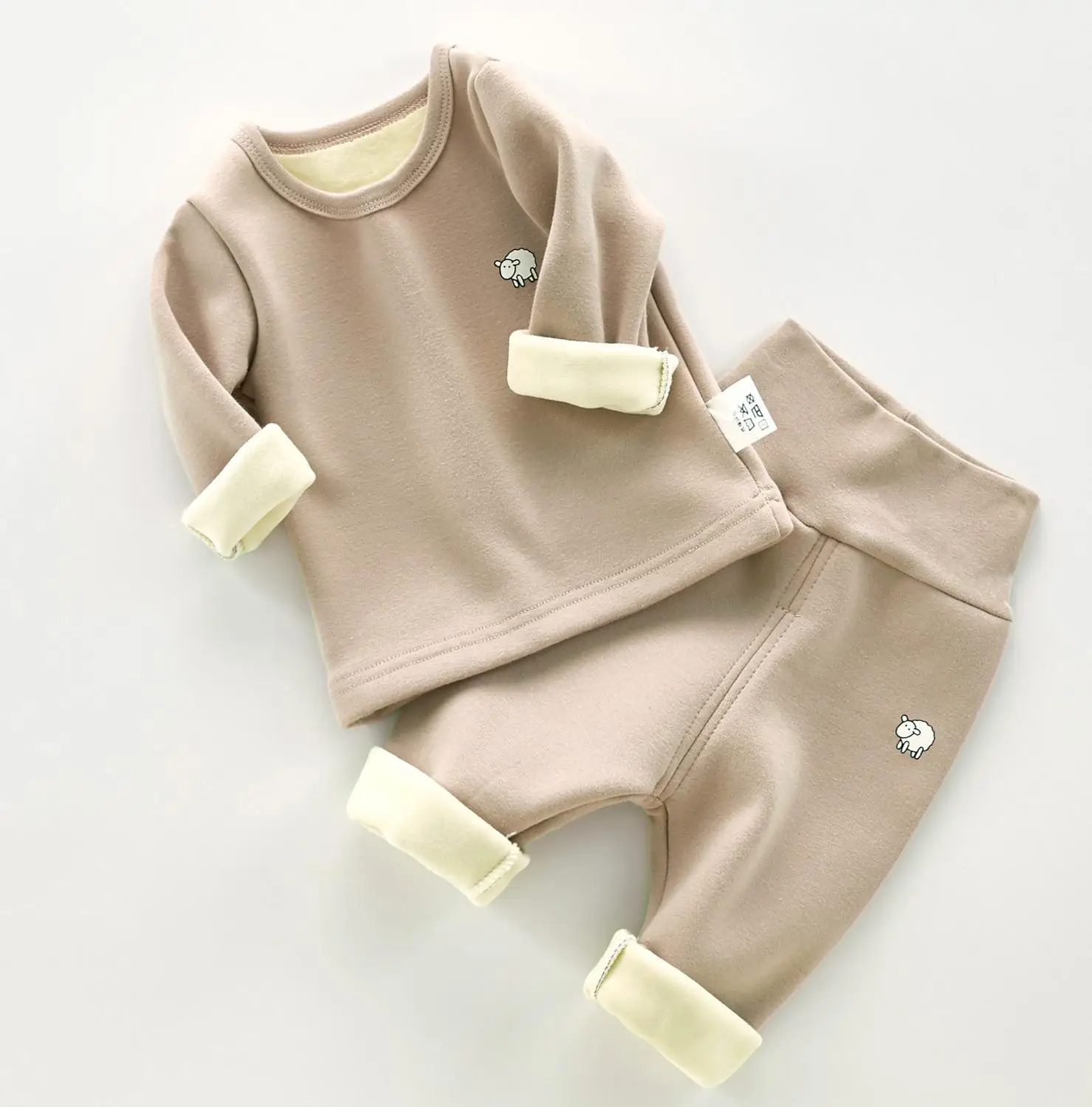 2 шт./компл. детская одежда Однотонная футболка с длинными рукавами и штаны для