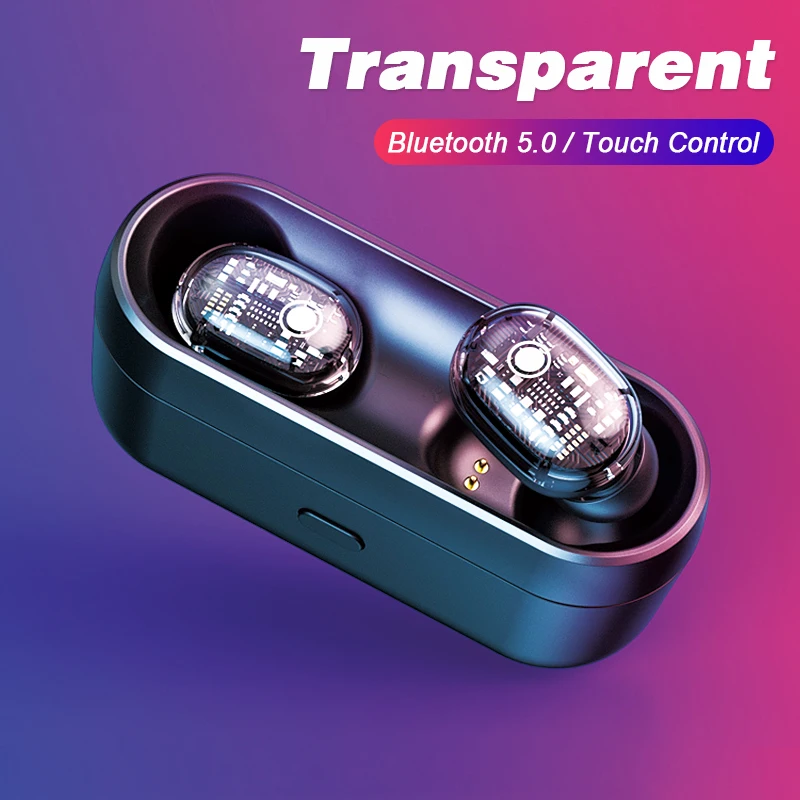 Tecsire TWS беспроводные наушники 6D стерео Bluetooth с сенсорным управлением прозрачные