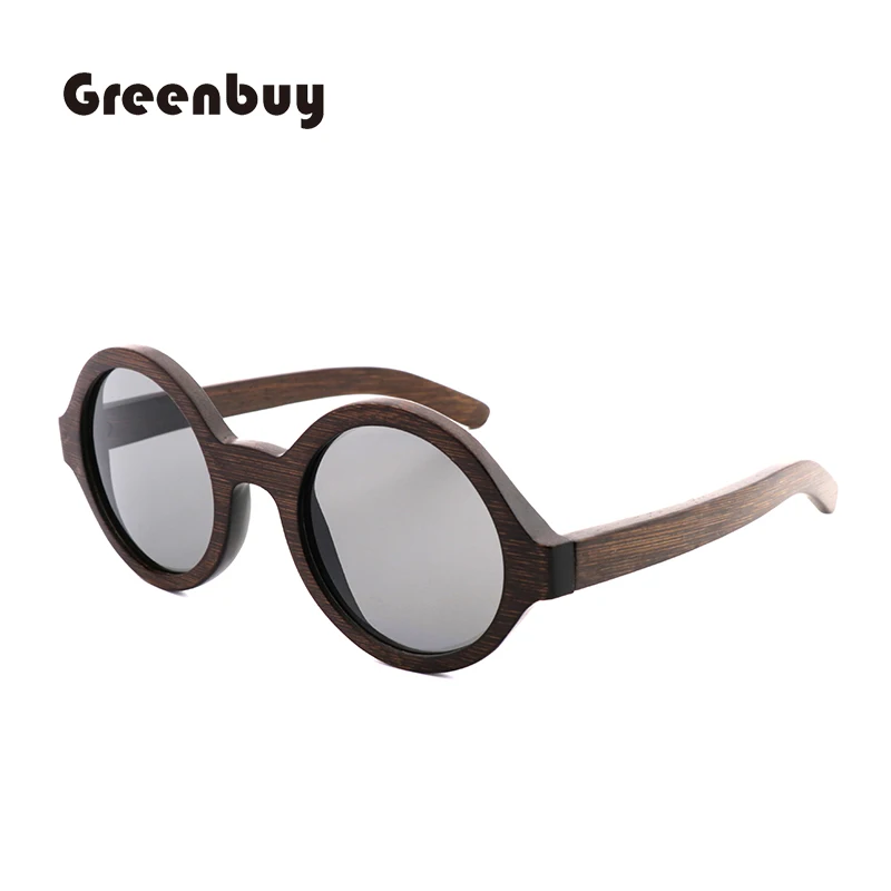 Lunettes de soleil fait основной en bambou для мужчин avec cadre brun Защита от ультрафиолетовых лучей UV400