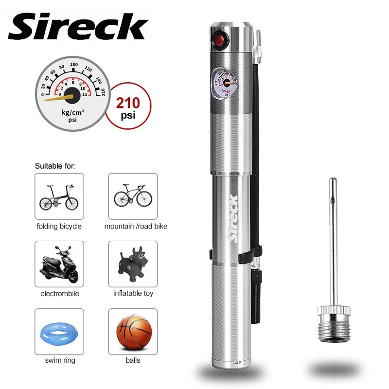 Sireck велосипедный насос портативный велосипедный мини-насос 100-210 PSI ручной воздушный насос шаровая шина игрушки Надувное устройство Езда по горной дороге Надувное устройство