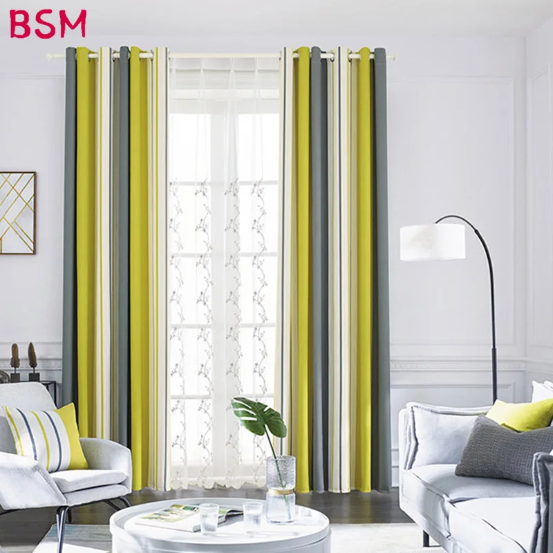 

Strip Curtain Yellow Bedroom Decorations Geometric Curtains Blackout Curtains Living Room Office Decoration Modern AWB0159 1