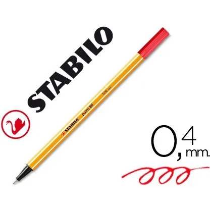 Маркер STABILO FIBER NIB POINT 88 красный неоновый 10 единиц| |